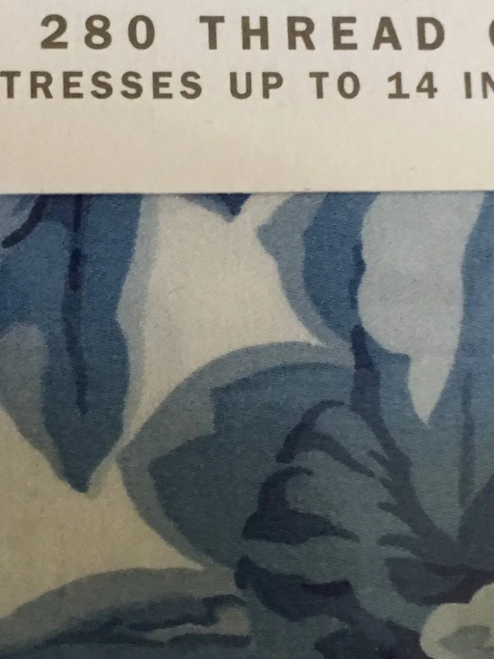 Ralph Lauren Elsa Floral blue white fitted sheet Qeen cotton sateen nwot